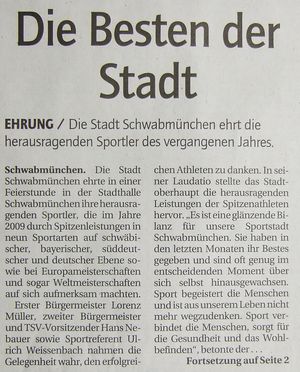 Sportlerehrung des TSV und der Stadt Schwabmnchen