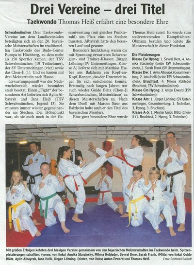 20. Bayerische Taekwondomeisterschaft Hchberg