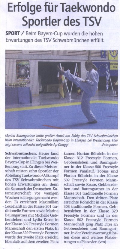 Zeitungsartikel aus der 